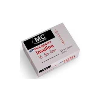 Seringa Insulina 0,3ml 5mm X 0,23mm (30ui) - 100 Seringas - MEDICAL