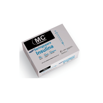 Seringa Insulina 0,5ml 5mm X 0,23mm (50ui) - 100 Seringas - MEDICAL